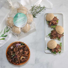 Instant Pot Balsamic Beef Gluten Free Sliders with Onions and Horseradish