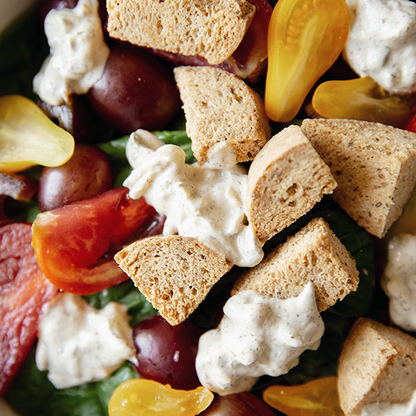 Gluten Free AWG Croutons in a salad Bowl
