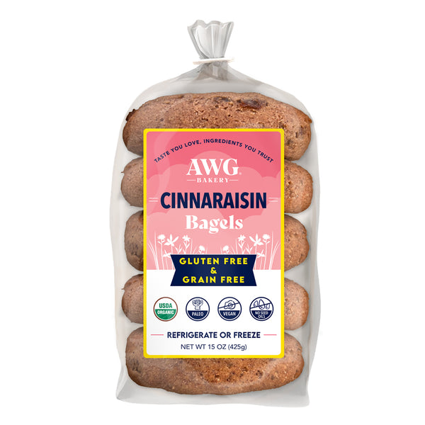 Gluten Free, Grain Free Bagels, Cinnamon Raisin 15 oz